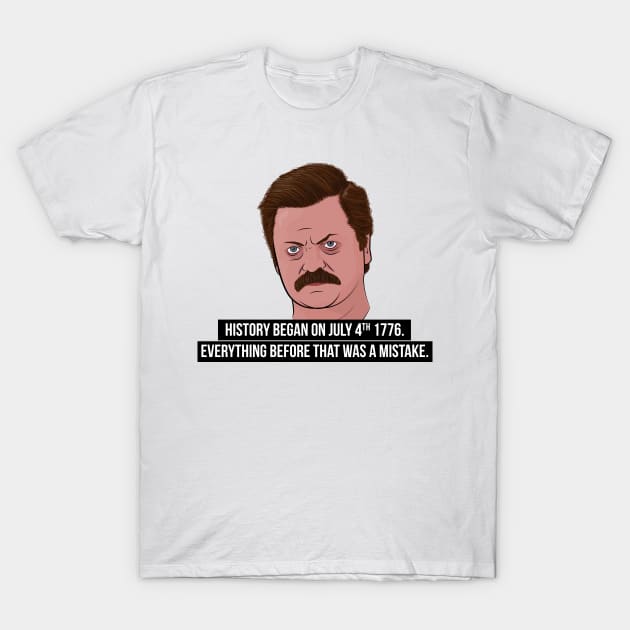 Ron Swanson - July 4th T-Shirt by BluPenguin